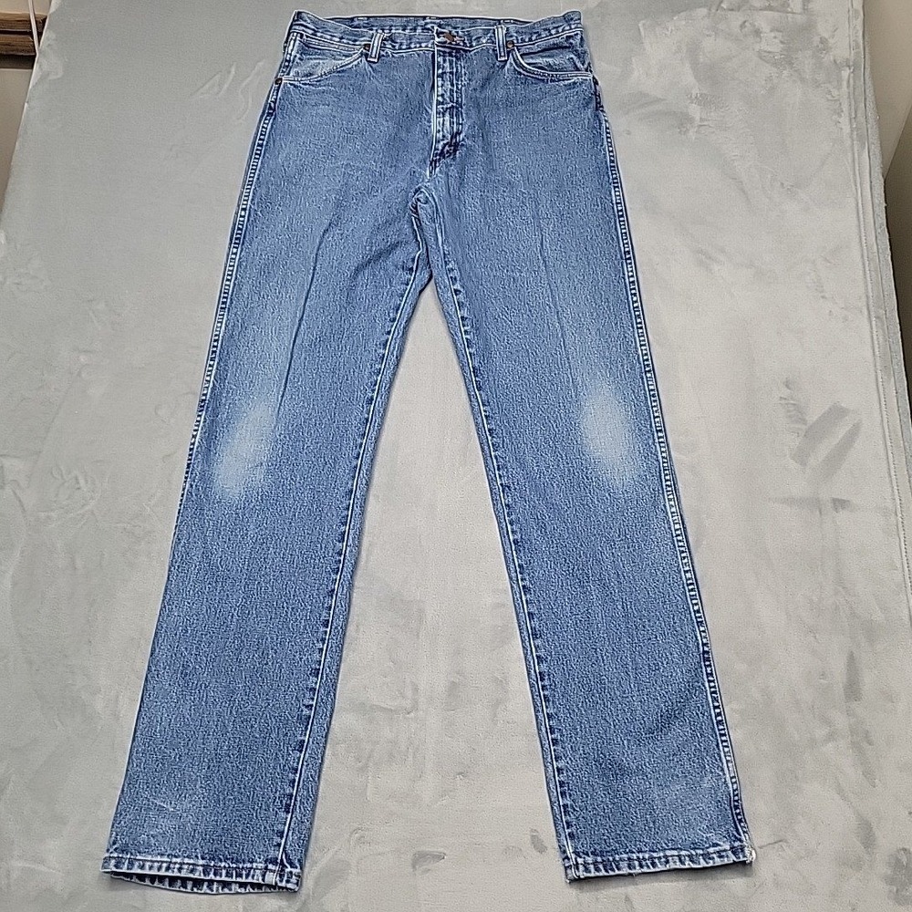 VTG Wrangler Jeans Mens 35x36 Blue 13MWZGK Cowboy Cut Workwear Rodeo Made In USA